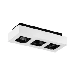 Arcchio spotlight Vince, 36 cm, 3 lyskilder, hvid/sort, GU10