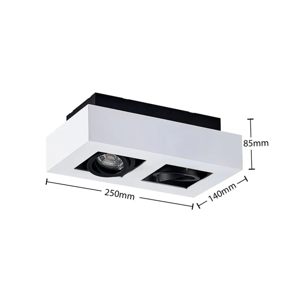 Arcchio Loftlamper|Spotlights>spotlight Vince, 25 cm, 2 lyskilder, hvid/sort, GU10