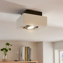 spotlight Vince, 14 x 14 cm, hvid/krom, metal, GU10^Arcchio Hot