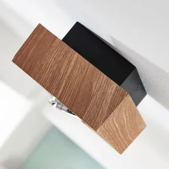 spotlight Vince, 14 x 14 cm, træfarvet, metal, GU10^Arcchio Outlet