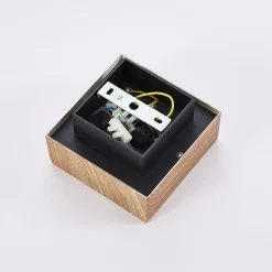 spotlight Vince, 14 x 14 cm, træfarvet, metal, GU10^Arcchio Outlet