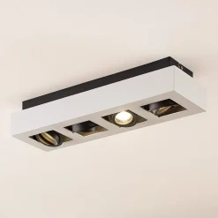 Arcchio spotlight Vince, 47 cm, 4 lyskilder, hvid/sort, GU10