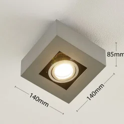 spotlight Vince, 14 x 14 cm, sølv, metal, GU10^Arcchio Discount