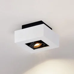 Arcchio spotlight Vince, 14 x 14 cm, hvid/sort, GU10