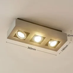 Arcchio spotlight Vince, 36 cm, 3 lyskilder, sølv, GU10