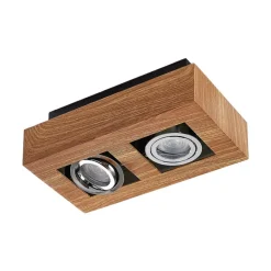 Arcchio spotlight Vince, 25 cm, træfarvet, metal, GU10