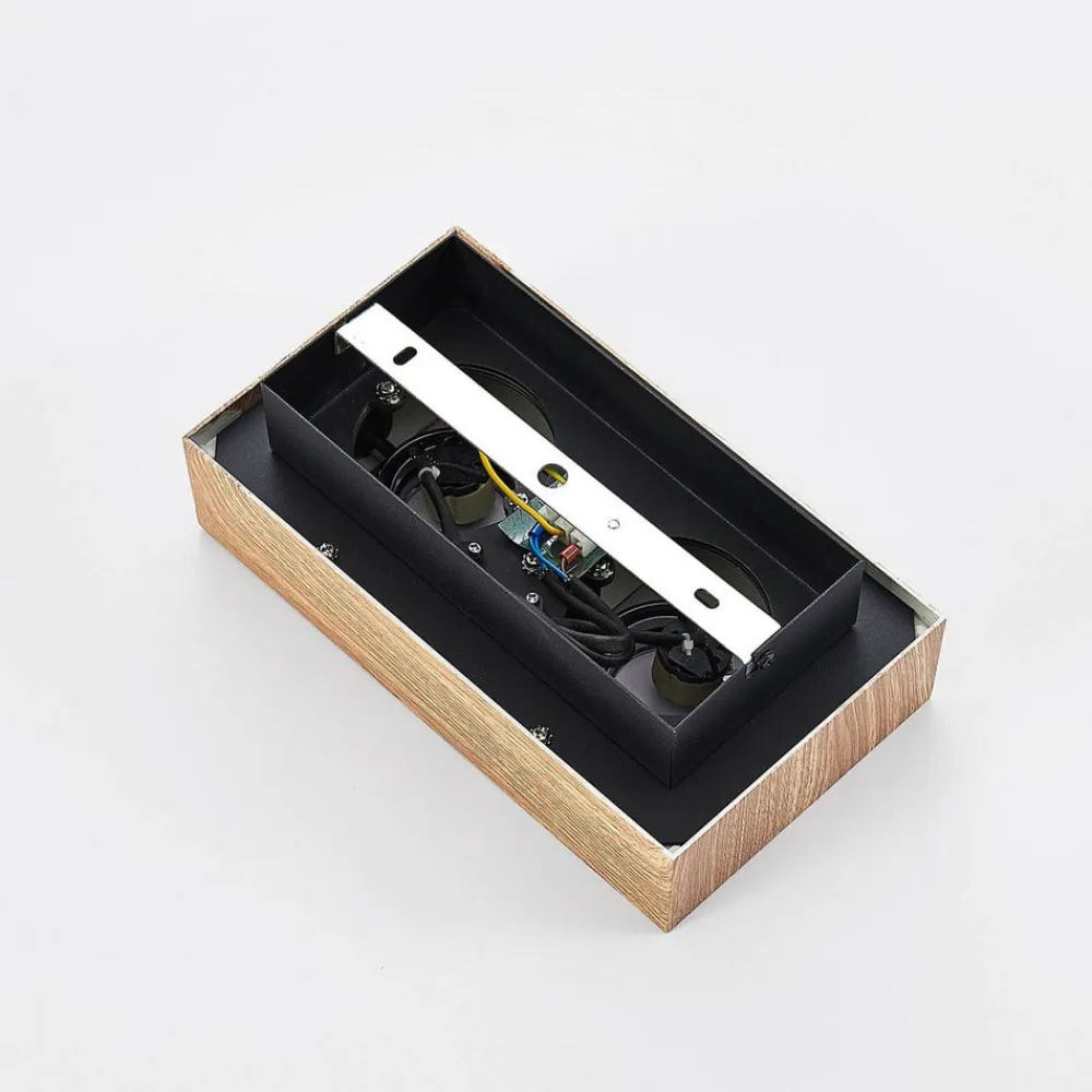 Arcchio spotlight Vince, 25 cm, træfarvet, metal, GU10