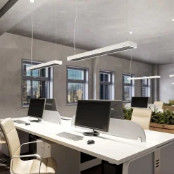 Arcchio Susi LED-kontorhængelampe, hvid, 120 cm, 4.000K, DALI