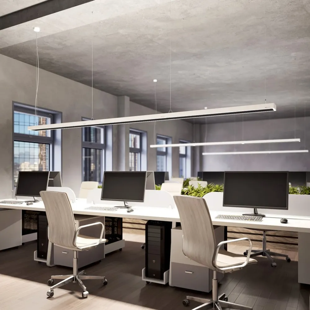 Arcchio Susi LED-kontorhængelampe, hvid, 120 cm, 4.000K, DALI