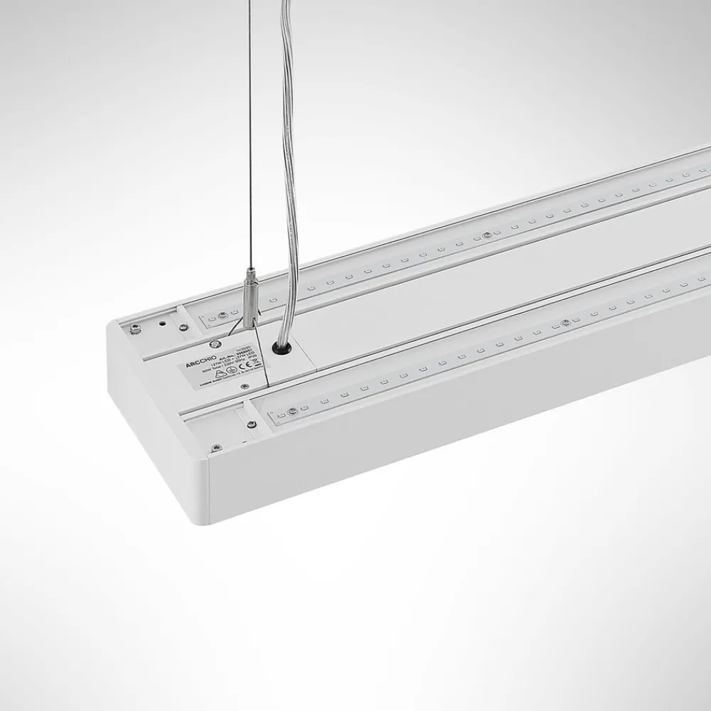 Arcchio Susi LED-kontorhængelampe, hvid, 120 cm, 4.000K, DALI