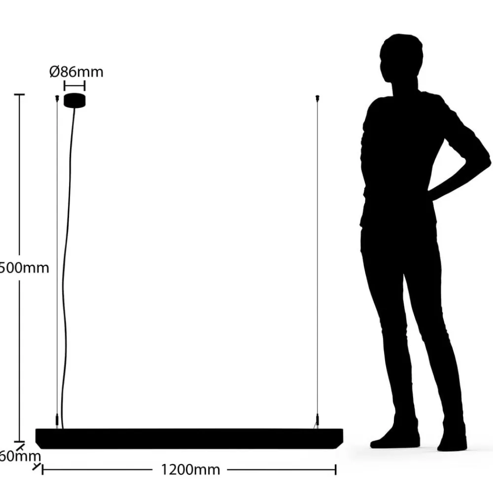Arcchio Susi LED-kontorhængelampe, hvid, 120 cm, 4.000K, DALI