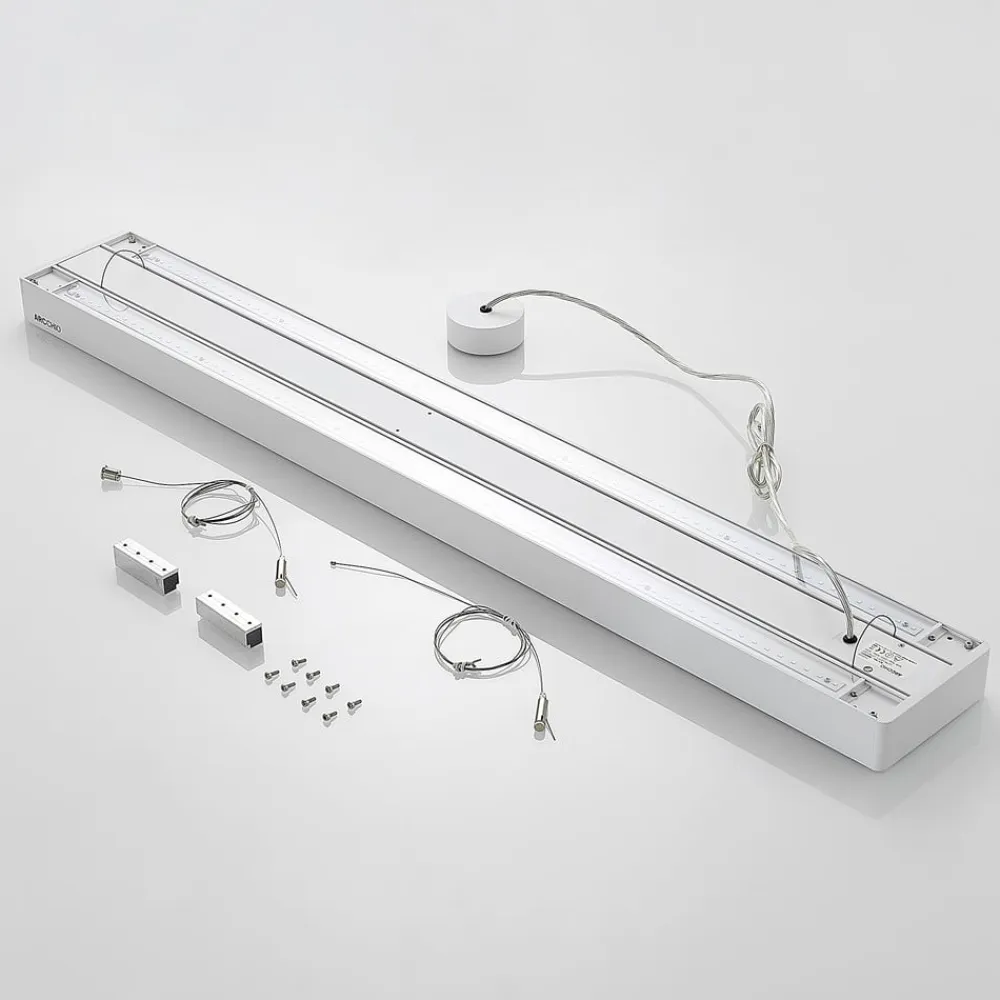 Arcchio Susi LED-kontorhængelampe, hvid, 120 cm, 4.000K, DALI