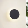 Arcchio udendørs LED-væglampe Gravo, Ø 16 cm, sort, IP65