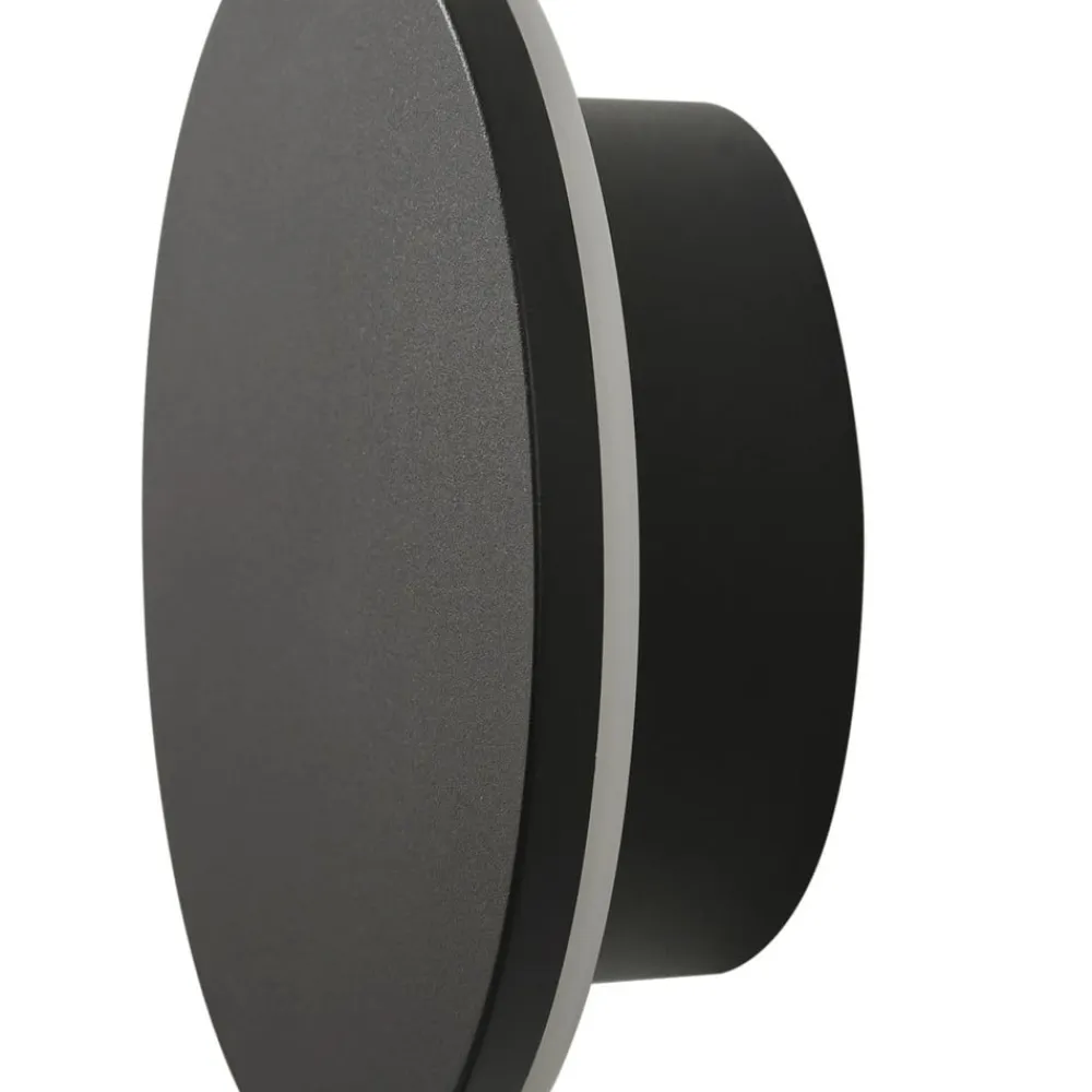 Arcchio udendørs LED-væglampe Gravo, Ø 16 cm, sort, IP65