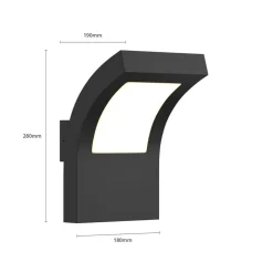 Arcchio udendørs LED-væglampe Advik, IP65, antracit, metal