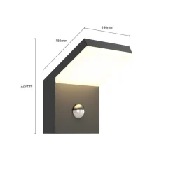 udendørs LED-væglampe Yolena, sensor, antracit, aluminium^Arcchio Discount
