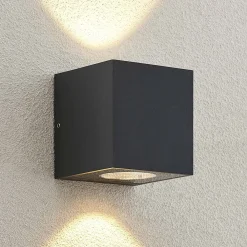 Arcchio Væglamper>udendørs LED-væglampe Tassnim, 12 cm, antracit, IP65