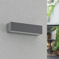 Arcchio Terrassebelysning>udendørs LED-væglampe Lengo, 25 cm, 1 lyskilde, grå, CCT