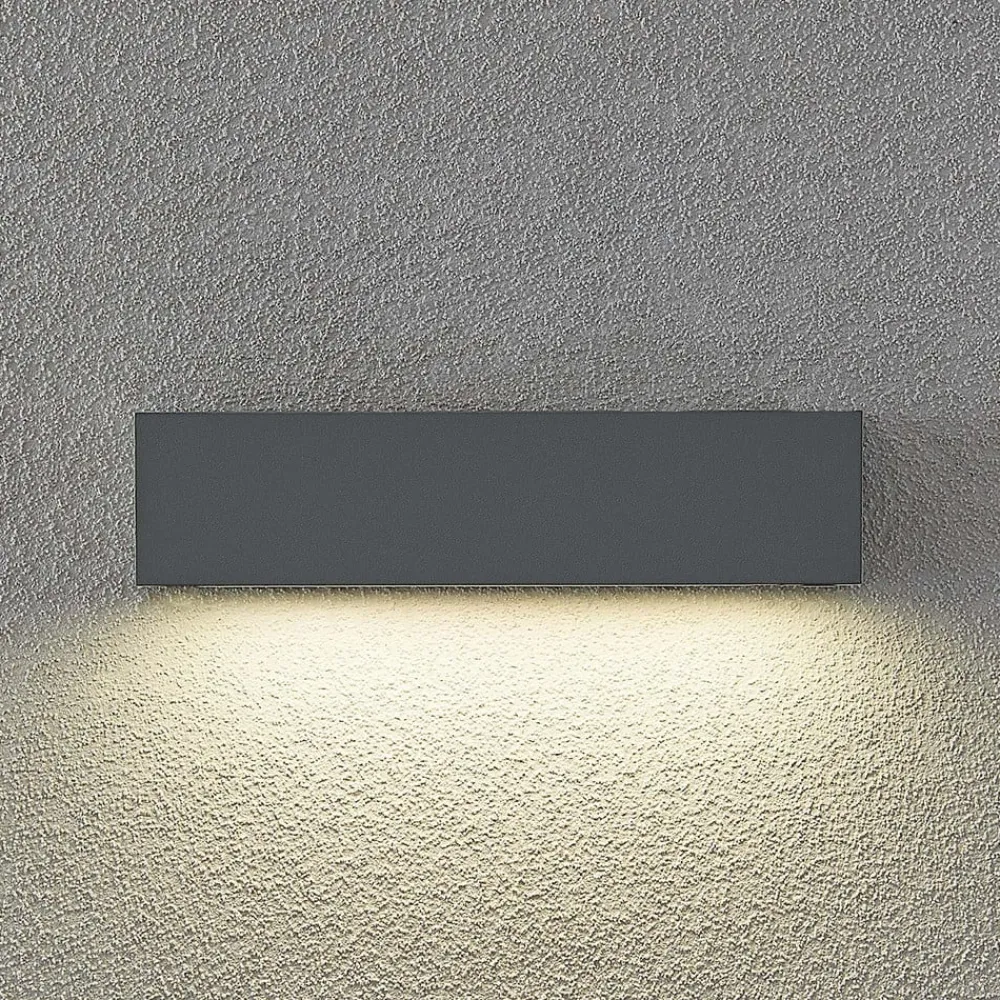 Arcchio Terrassebelysning>udendørs LED-væglampe Lengo, 25 cm, 1 lyskilde, grå, CCT