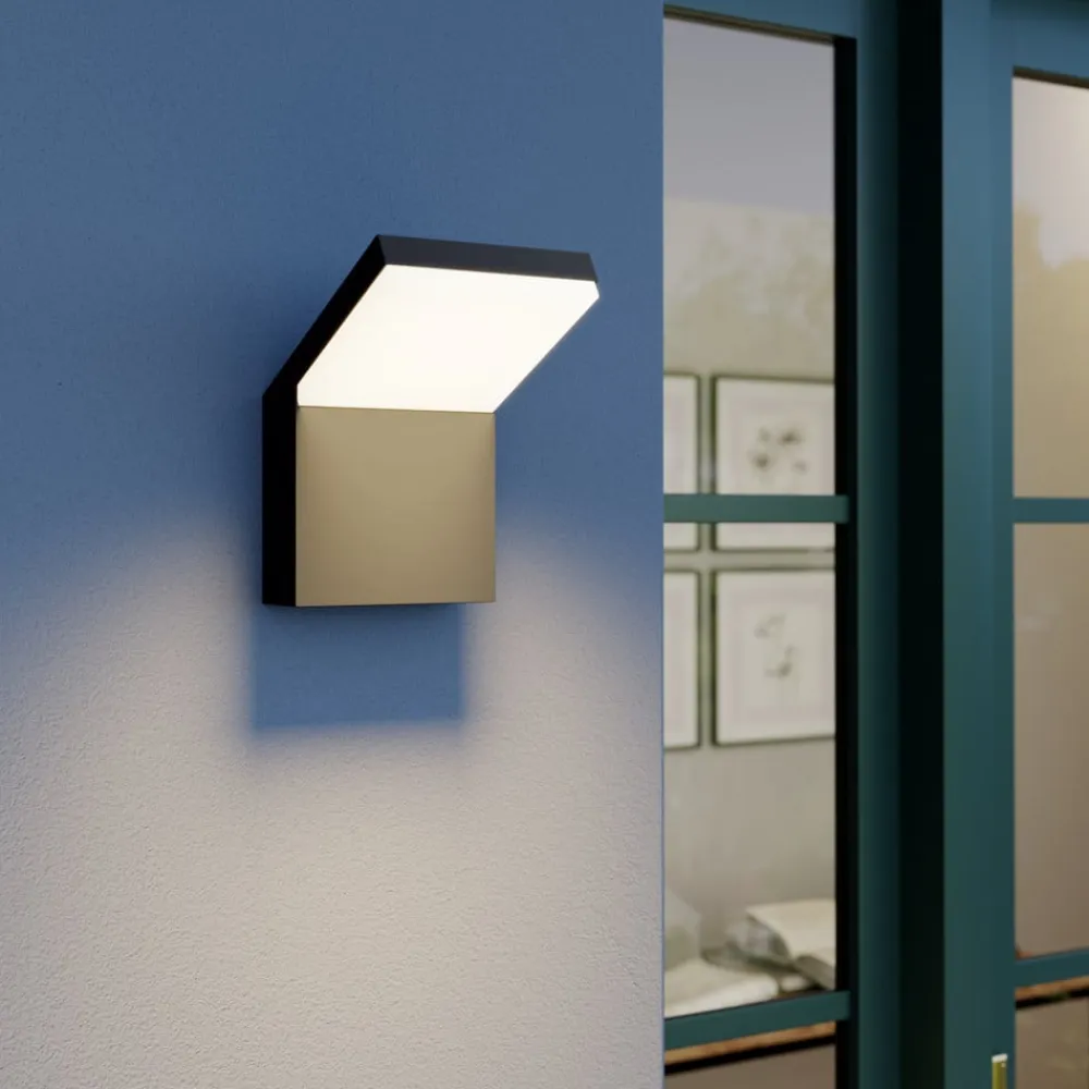 Arcchio udendørs LED-væglampe Yolena, antracit, aluminium, 21 cm
