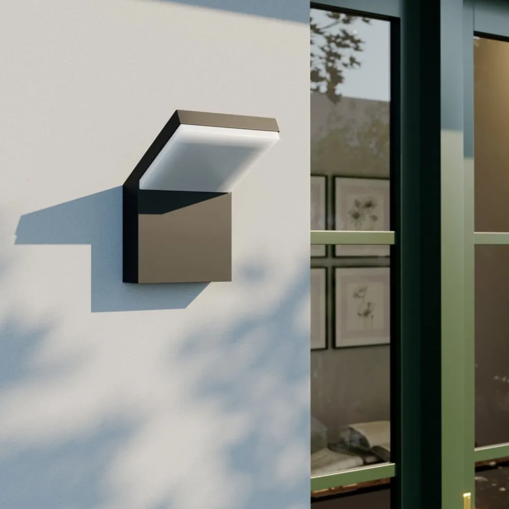 Arcchio udendørs LED-væglampe Yolena, antracit, aluminium, 21 cm