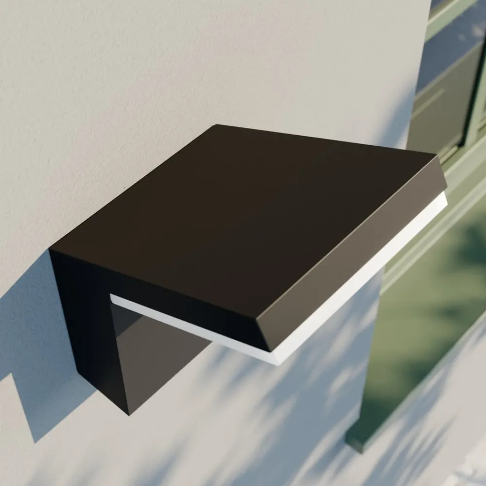 Arcchio udendørs LED-væglampe Yolena, antracit, aluminium, 21 cm