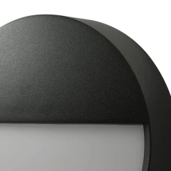 Arcchio udendørs LED-væglampe Gravo, Ø 25 cm, sort, IP65
