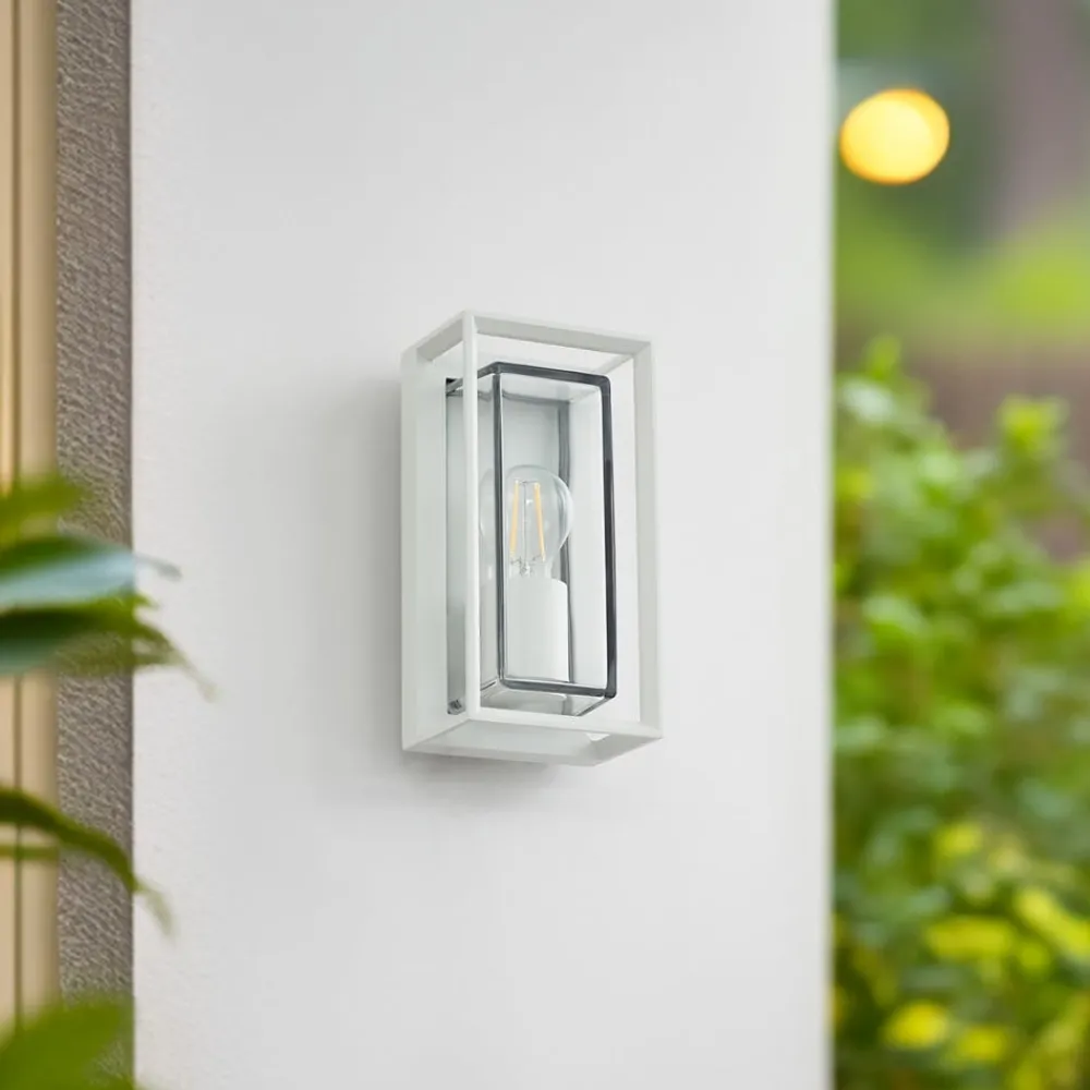 Arcchio Væglamper>udendørs væglampe Ismera, hvid, IP65, glas, E27