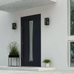 Arcchio udendørs væglampe Ismera, antracit/klar, IP65, glas