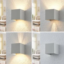 Arcchio væglampe Zuzana, kantet, hvid, G9, 10 cm bred