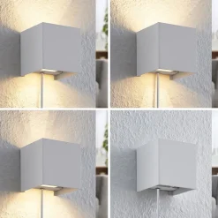 Arcchio Væglamper|Væglamper>væglampe Zuzana, kantet, hvid, stik, G9, 10 cm