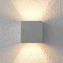 Arcchio væglampe Zuzana, kantet, aluminiumsfarvet, G9, 10 cm