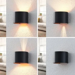 væglampe Zuzana, rund, sort, G9, 13 cm bred^Arcchio Clearance