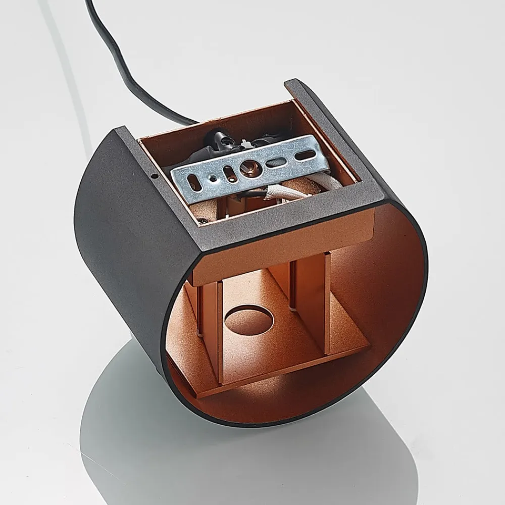 væglampe Zuzana, rund, sort, stik, 13 cm^Arcchio Outlet