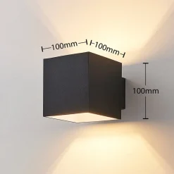 Arcchio væglampe Zuzana, sæt med 2, sort, G9, 10 cm bred