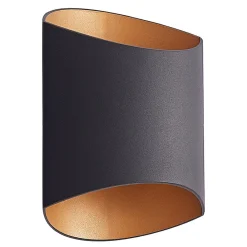 Vilja væglampe, sort, guld, oval^Arcchio New