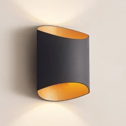 Vilja væglampe, sort, guld, oval^Arcchio New