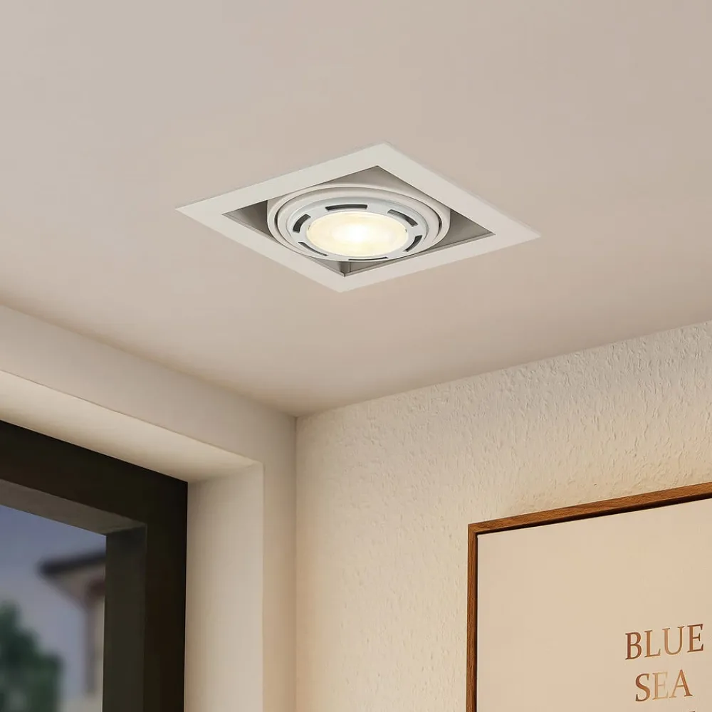 Arcchio Yasna indbygningslampe, enkelt lys, hvid