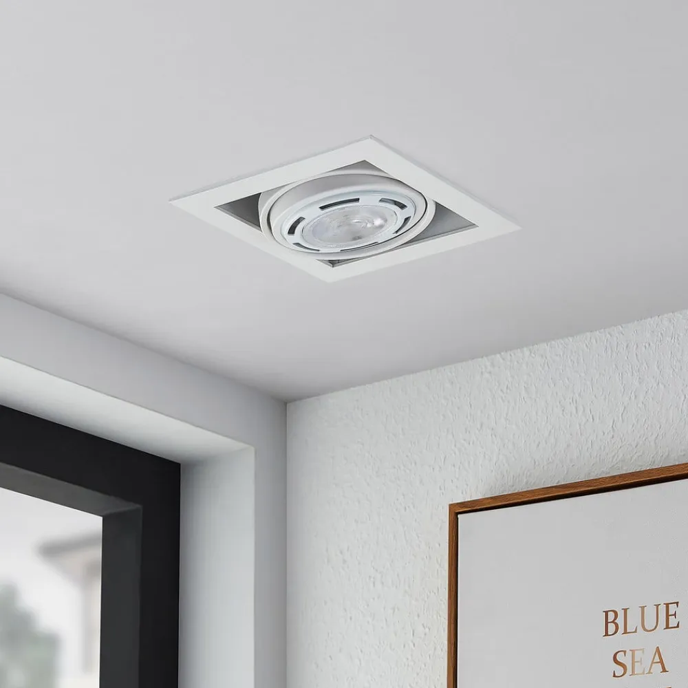 Arcchio Yasna indbygningslampe, enkelt lys, hvid