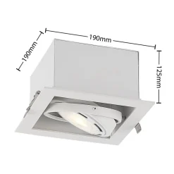 Arcchio Yasna indbygningslampe, enkelt lys, hvid