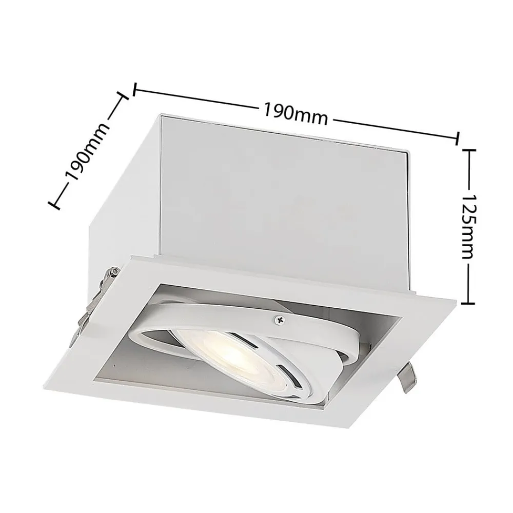 Arcchio Yasna indbygningslampe, enkelt lys, hvid