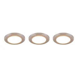 Trio Lighting Indbygningsspots>Argus LED-downlight RGBW fjernbet 3er krom