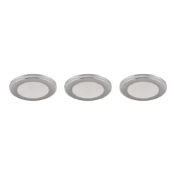 Trio Lighting Indbygningsspots>Argus LED-downlight RGBW fjernbet 3er krom