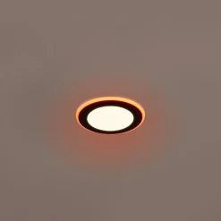 Trio Lighting Indbygningsspots>Argus LED-downlight RGBW fjernbet Ø8cm sort