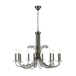 Ariane lysekrone, nikkel, Ø 92 cm, krystal, 10 lyskilder.^ORION Outlet