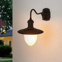 Aruba udendørs væglampe, Ø 25 cm, rustbrun^Lucide Outlet