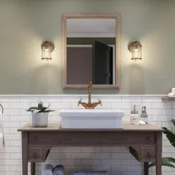 KICHLER Ashland Bay bad-væglampe, messing, 1 lyskilde