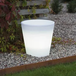 Konstsmide Assisi LED-blomsterpotte, belyst, Ø 28 cm