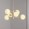 Domiluce Aurora hængelampe, beige, Ø 60 cm, 6 lyskilder, glas, E14