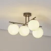 Domiluce Aurora loftlampe, brun, Ø 50 cm, 4 lyskilder, glas, E14